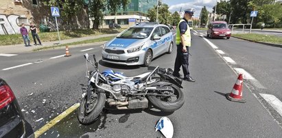 Koszmar na drodze. Motocyklista przeleciał przez audi