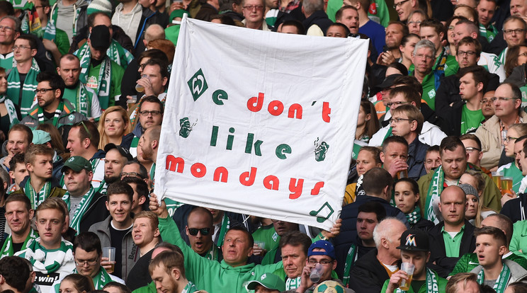 A brémai drukkerek sem szeretik a hétfőt, főleg, ha e napra teszik a focicsapat meccsét/Fotó: AFP
