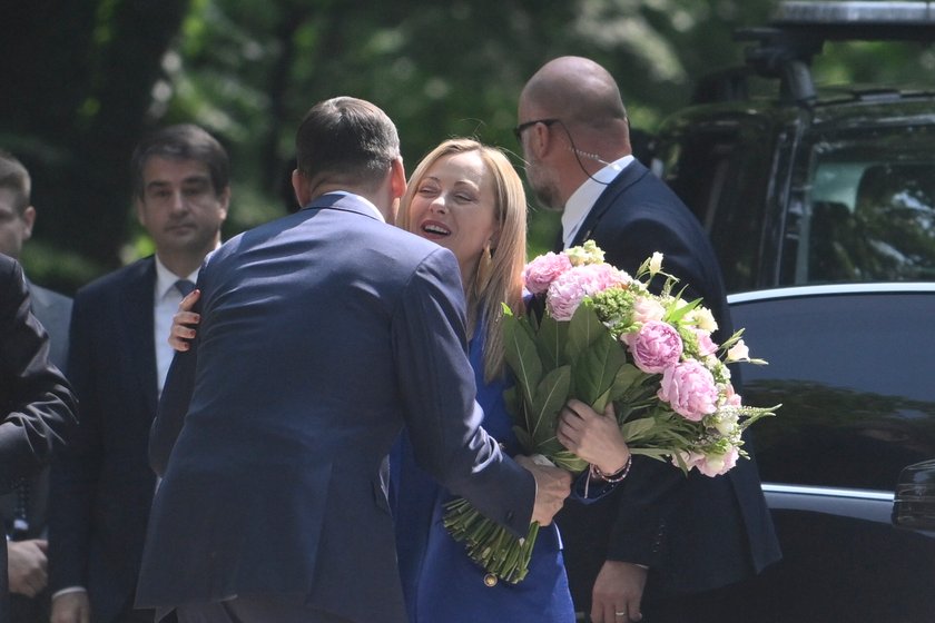 Premier Mateusz Morawiecki z Giorgią Meloni.