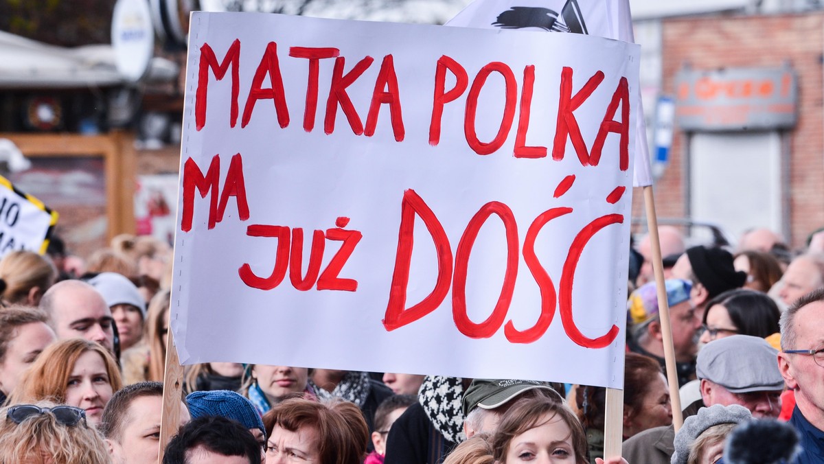 Protest przeciwko zakazowi aborcji w Gdansku