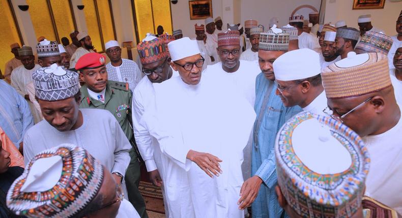 President Buhari during latest appearance at Friday mosque