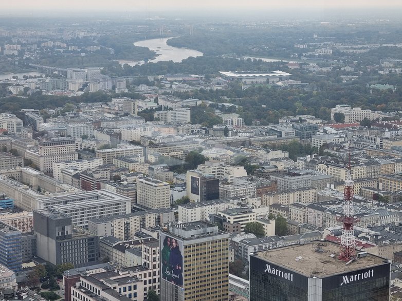 Widok na Wisłę z Varso Tower