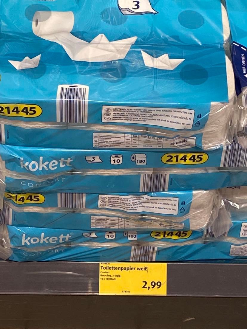 Radka odfotila cenu toaletného papiera. 