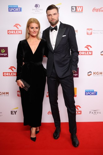 Siatkarz ONICO Warszawa Andrzej Wrona i aktorka Zofia Zborowska