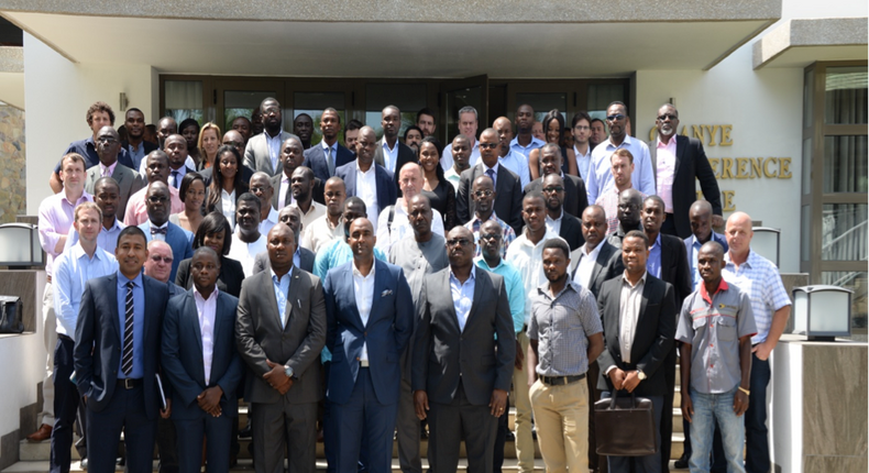 GE officials and Indigenous Ghanaian entrepreneurs after the GE Oil and Gas Supplier fair which was held recently in Accra