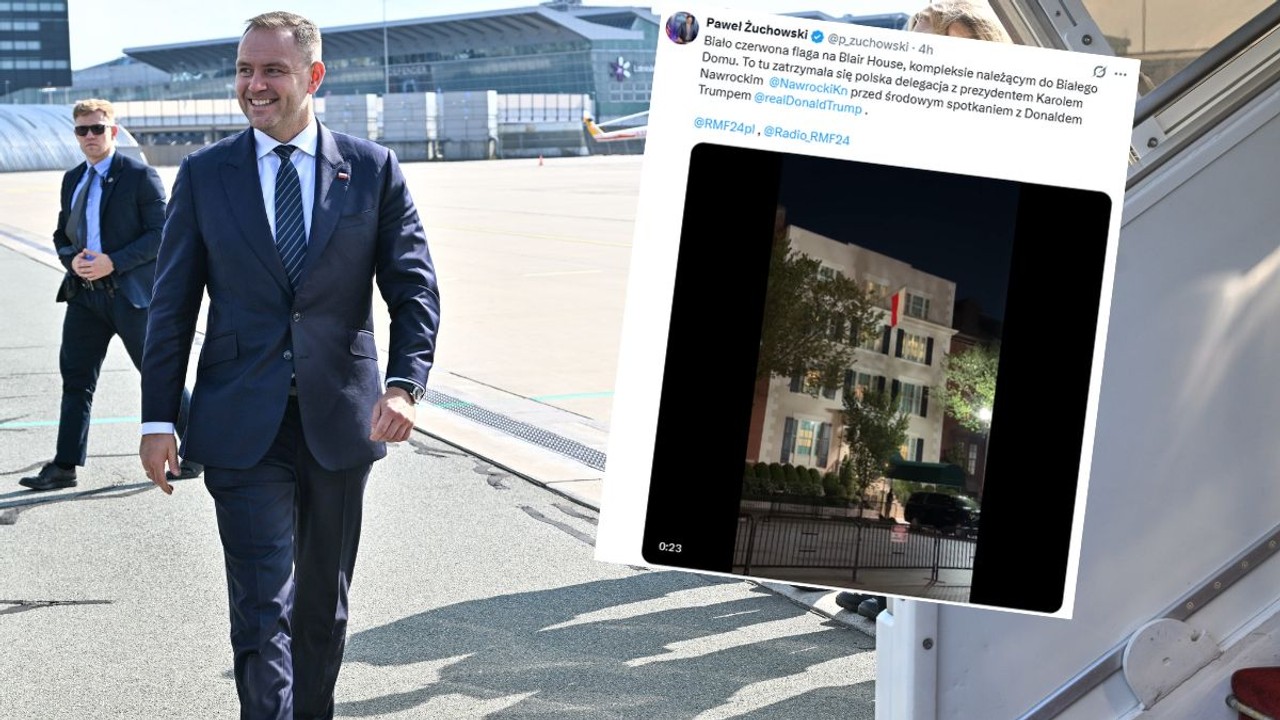 A symbolic motion  in Washington on the occasion of Karol Nawrocki's visit. It's all about the flag