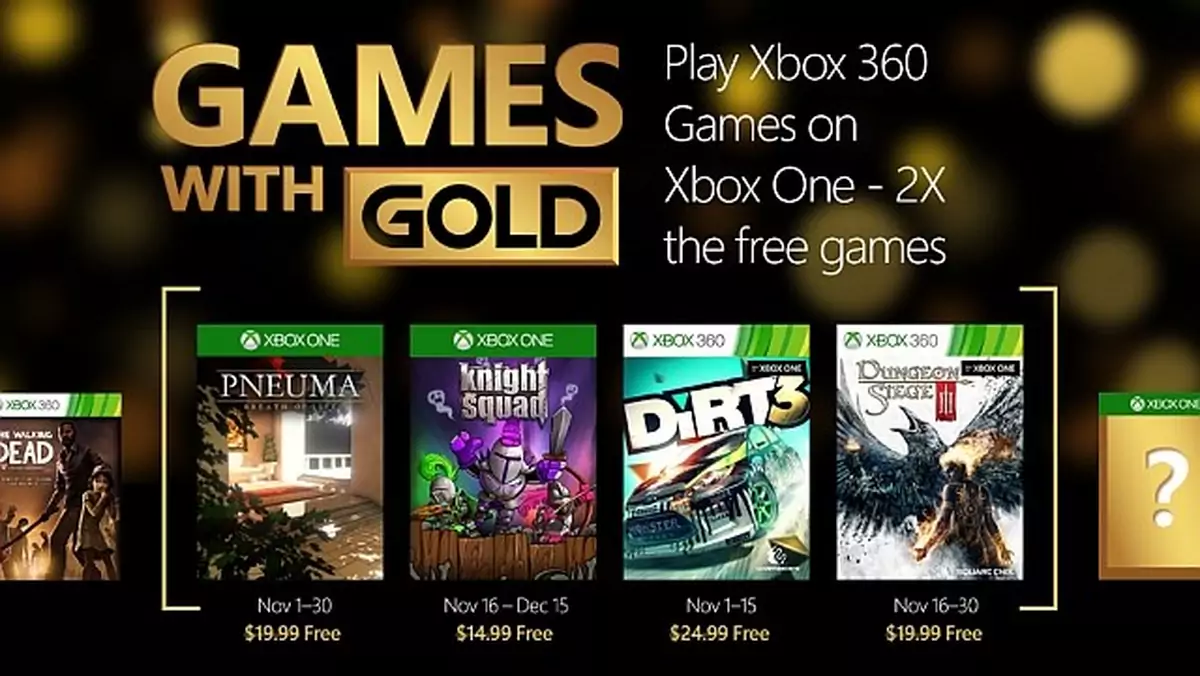 Microsoft ujawnia listopadową ofertę Games with Gold