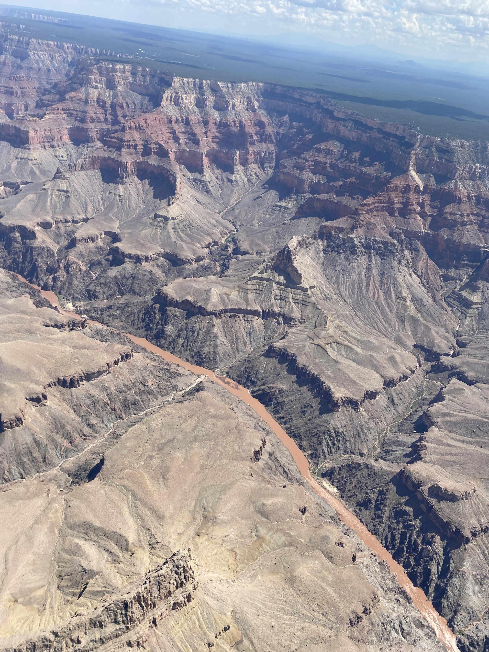 Záber po prívalovej povodni v národnom parku Grand Canyon.