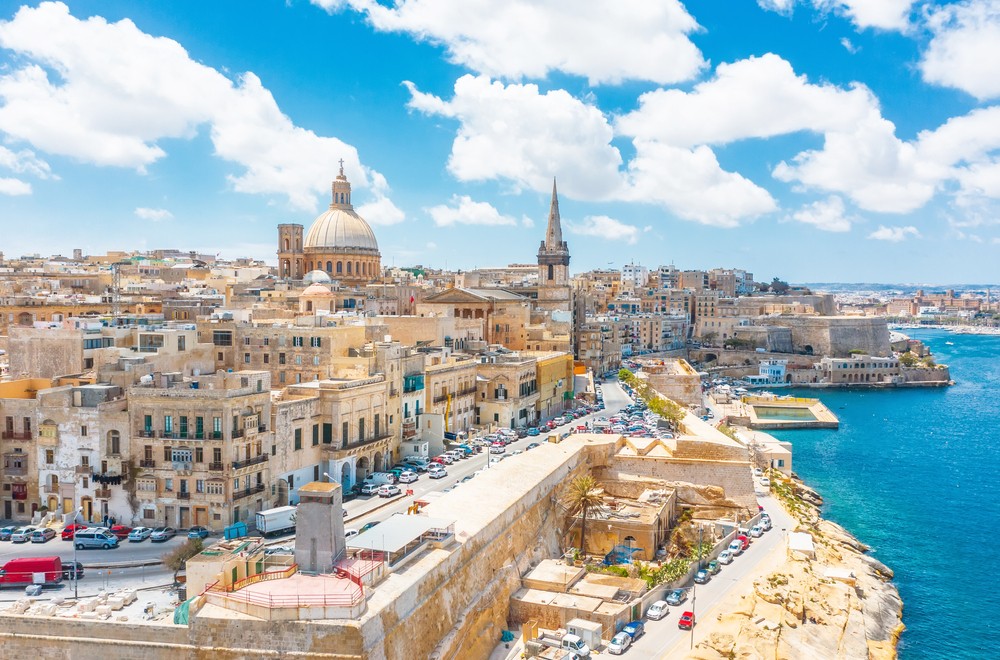 Hlavné mesto Valletta, najmenšie európske hlavné mesto.