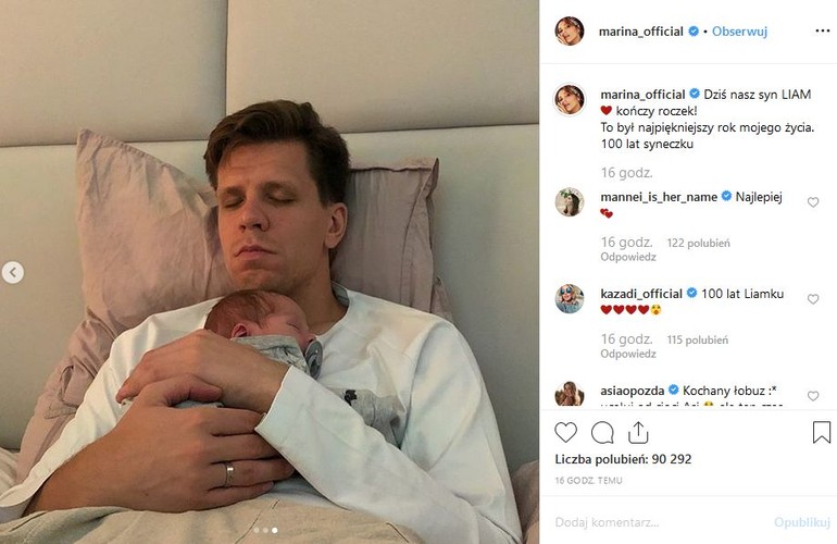Wojtek Szczęsny z synkiem