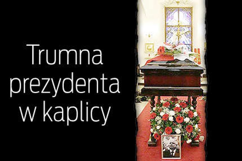 Oto trumna prezydenta w kaplicy