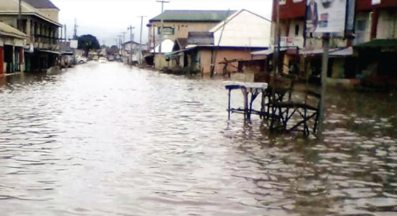 The flooded community in Delta state (Punch)