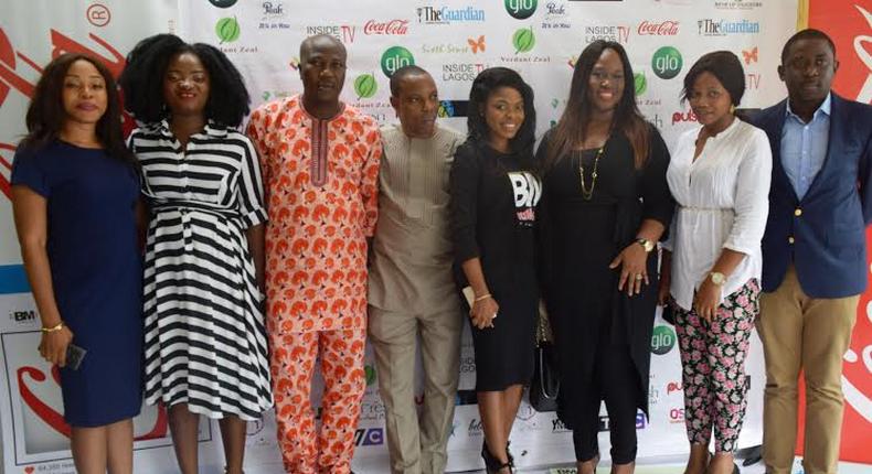 Esther Ijewere-Kalejaiye, Olori Supergal, Mr. Gbenga and Mr Raymond Adenuga representative of Bank of Industry, Jumoke Awe Mrs Temitope Olagbegi CEO Sixth Sense and Pat Obilor.