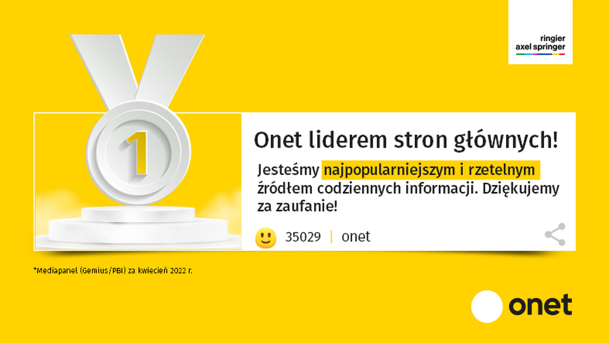 Onet liderem stron głównych! 