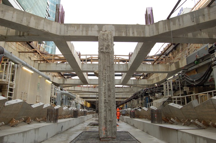 Budowa II linii metra w Warszawie. Stacja Rondo ONZ (3). 26.10.2012 Fot. Materiały prasowe