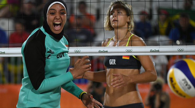 Németország - Egyiptom női strandröplabda selejtező Rióban - Fotó: AFP