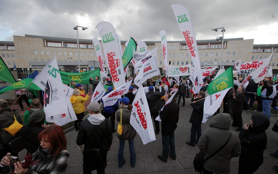 Protest przed siedzibą ZUS