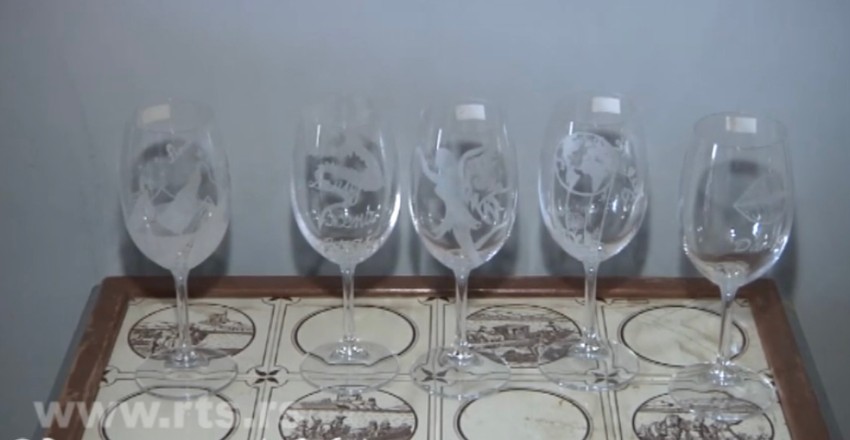 Nikola iz Pančeva gravira na staklu 