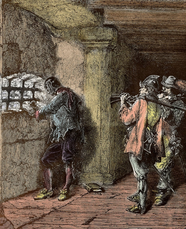 Człowiek w żelaznej masce. Ilustracja z XIX w.