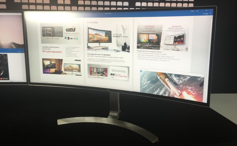 Oto największy monitor o proporcjach 21:9, rozdzielczości 3440:1440 i matrycy IPS. Koncern LG, który pokazał ten ekran na targach IFA zapewnia, że jest to idealny monitor do pracy na dużym ekranie. Niestety zarówno czas reakcji, jak i brak technologii G-Sync czy Freesync sprawiają, że nie będzie się nadawał do wszystkich gier.