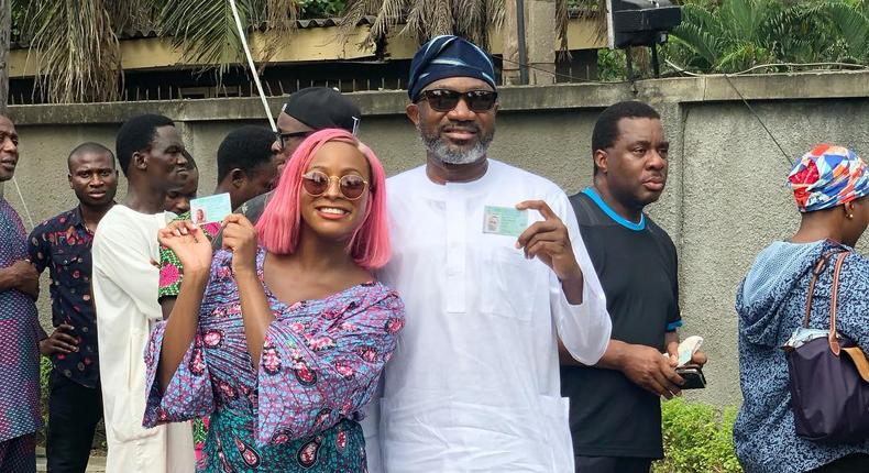 DJ Cuppy and her father Femi Otedola, have encouraged registered voters to go and exercise their franchise to help shape the future of Nigeria. [Instagram/cuppymusic]