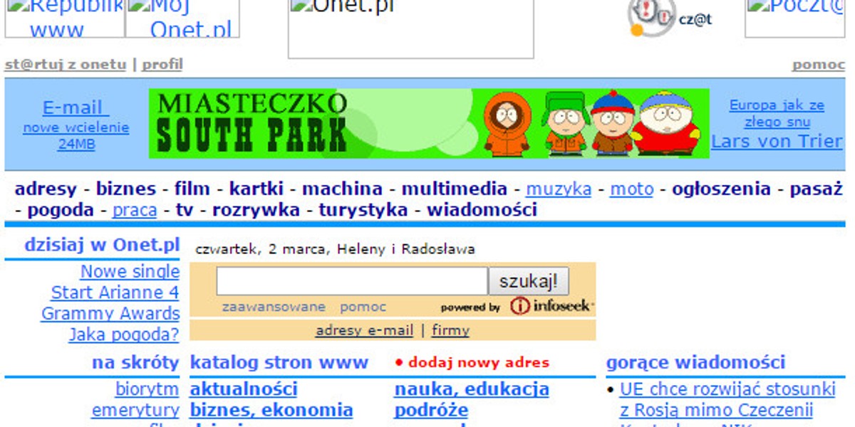 Onet.pl 2 marca 2000