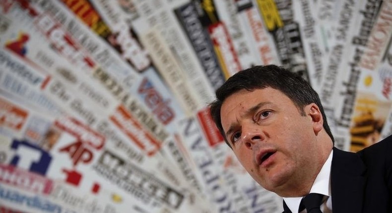 Italy's Prime Minister Matteo Renzi speaks during a news conference with foreign press in Rome, Italy, February 22 2016. REUTERS/Alessandro Bianchi