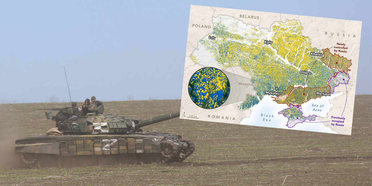 Rosjanie pozajmowali grunty rolne w Ukrainie (fot. NASA)