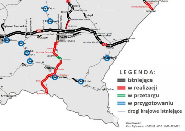 Budowa dróg w woj. podkarpackim. Źródło: GDDKiA