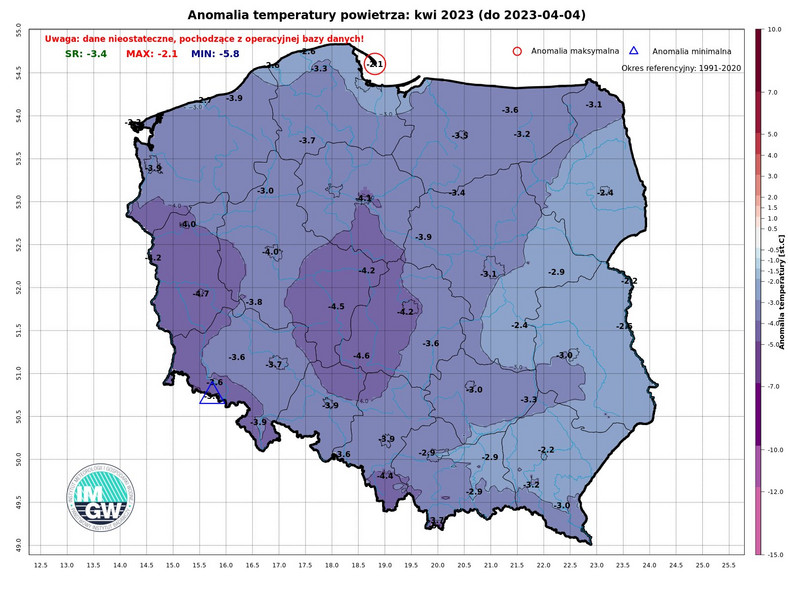 IMGW sklasyfikował początek kwietnia jako "ekstremalnie chłodny"