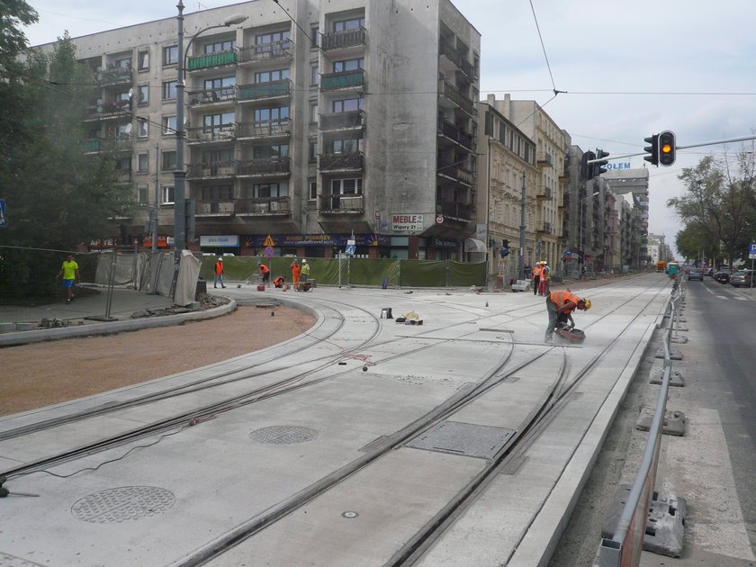 nowe torowisko na ulicy Piotrkowskiej w Łodzi