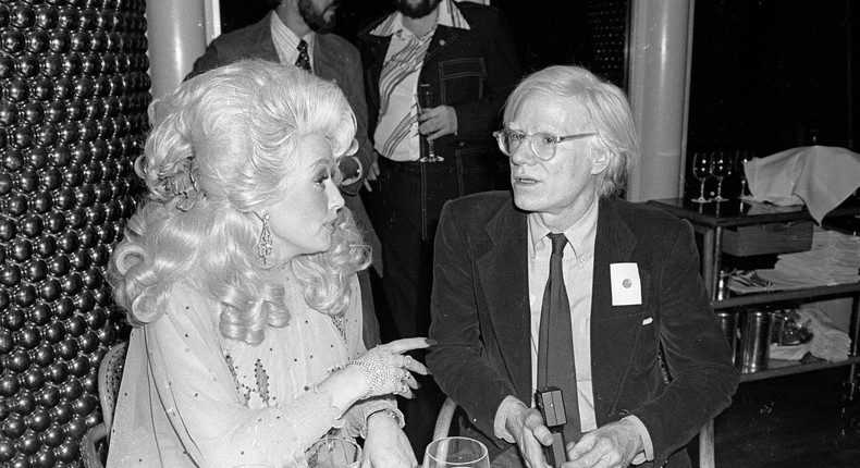 Dolly Parton and Andy Warhol in 1977.Allan Tannenbaum/Getty Images