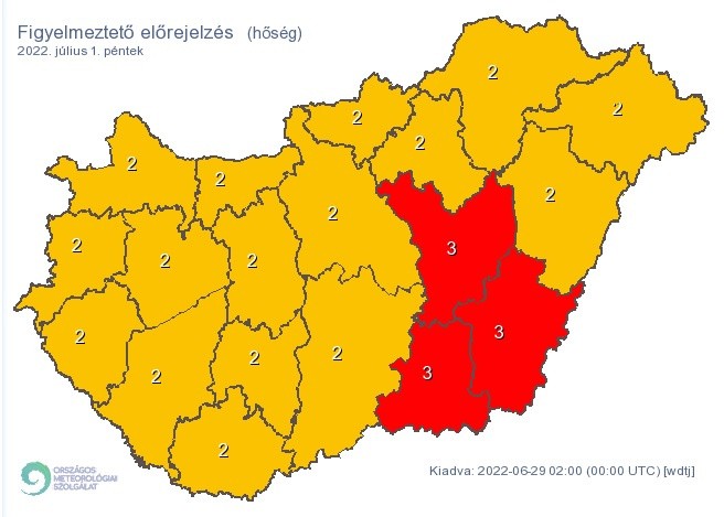 Kiadta az Országos Meteorológiai szolgálat a harmadfokú hőségriasztást / Fotó: omsz.hu