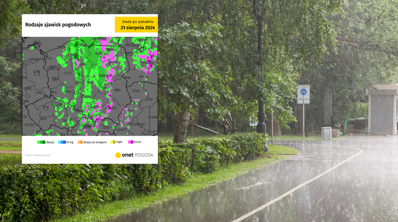 Niepokojące prognozy na środę. Warszawa zagrożona kolejną ulewą (screen: meteologix.com)