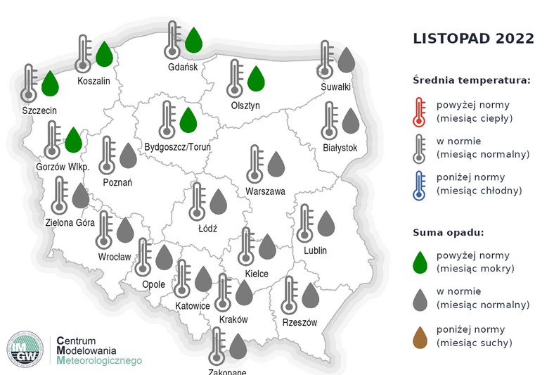 Pogoda na listopad 2022 r.