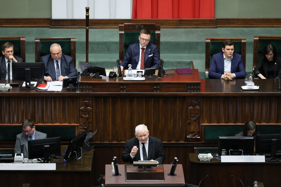 To wystąpienie Jarosława Kaczyńskiego wzbudziło największe poruszenie u posłów PiS.