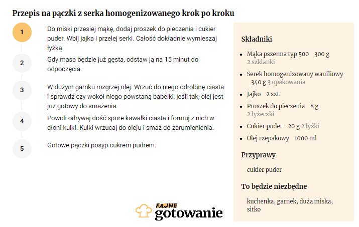 Przepis na pączki z serka homogenizowanego