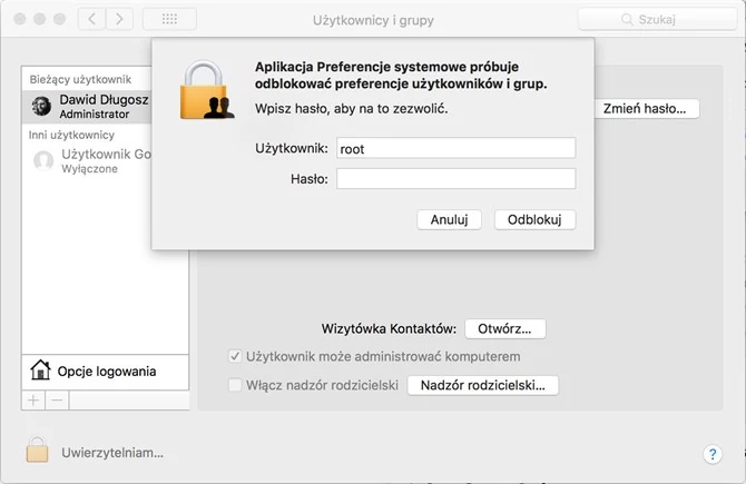 W ten sposób można uzyskać dostęp do konta root w macOS High Sierra