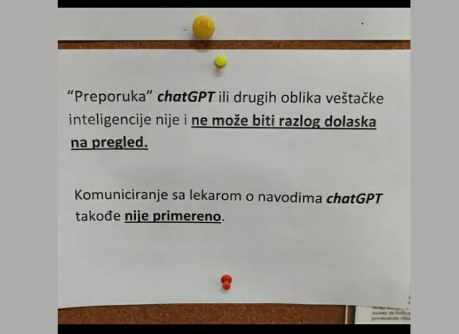 Poruka u jednom od domova zdravlja