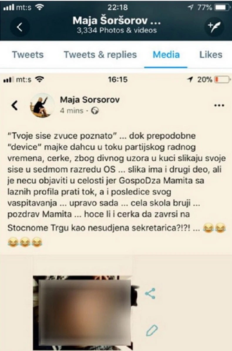 Sporni status na Fejsbuku