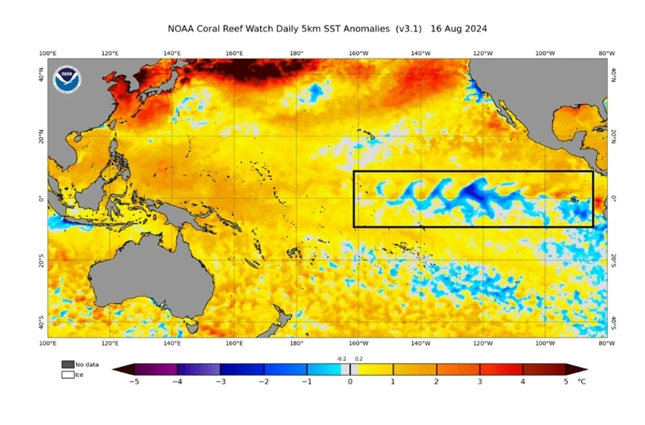 Anomlaije temperature okeana