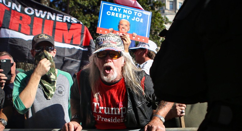 Trump supporters gather near the Capitol Building for the Stop the Steal Rally in Atlanta on November 21, 2020.