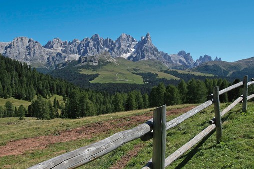 Widok na Dolomity w dolinie Val di Fiemme (Trentino)