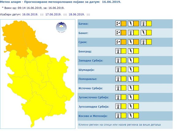 Meteoalarm za Srbiju
