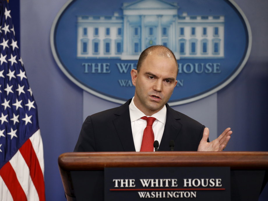 US Deputy National Security Adviser Ben Rhodes speaks about Obama's visit to Cuba at the White House in Washington, February 18, 2016.