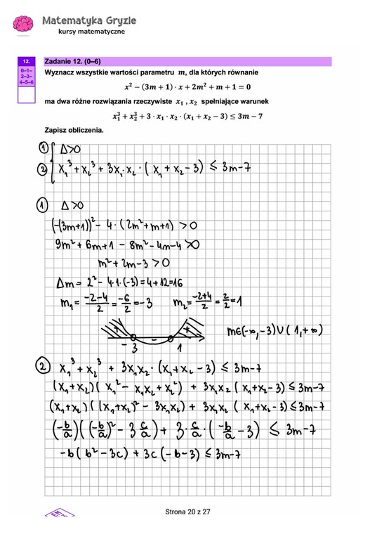 Matura 2024. Matematyka - poziom rozszerzony [ROZWIĄZANIA I ODPOWIEDZI] Zadanie 12