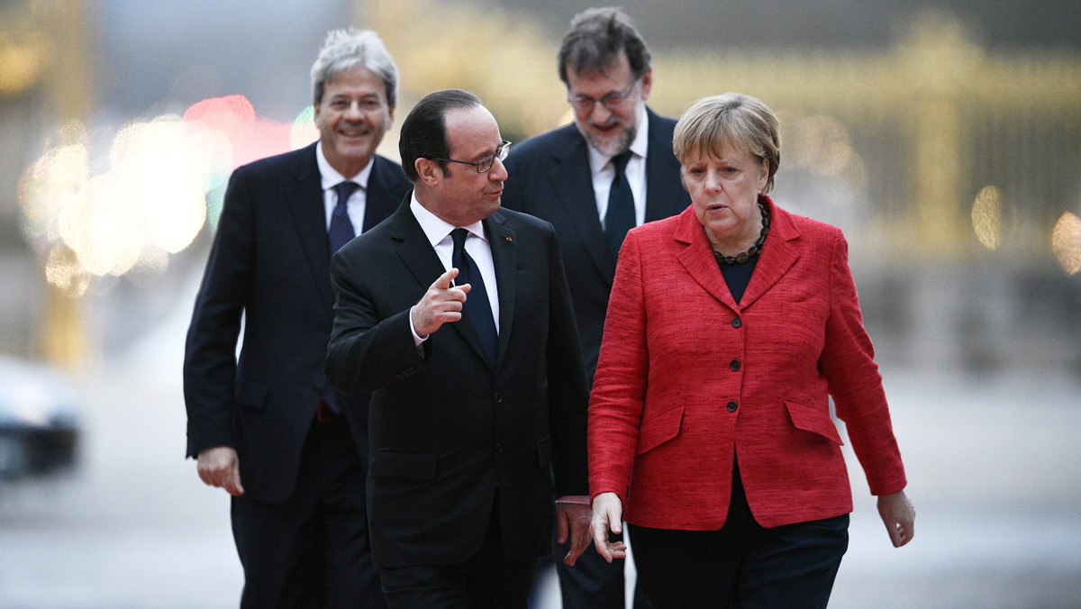 Przywódcy Francji, Niemiec, Włoch i Hiszpanii na szczycie w Wersalu pod Paryżem opowiedzieli się w poniedziałek za Unią Europejską różnych prędkości, co ma pozwalać pewnym krajom członkowskim na szybszą integrację w wybranych dziedzinach. Angela Merkel stwierdziła, że "Europa różnych prędkości jest koniecznością, w przeciwnym razie dojdzie do zastoju".