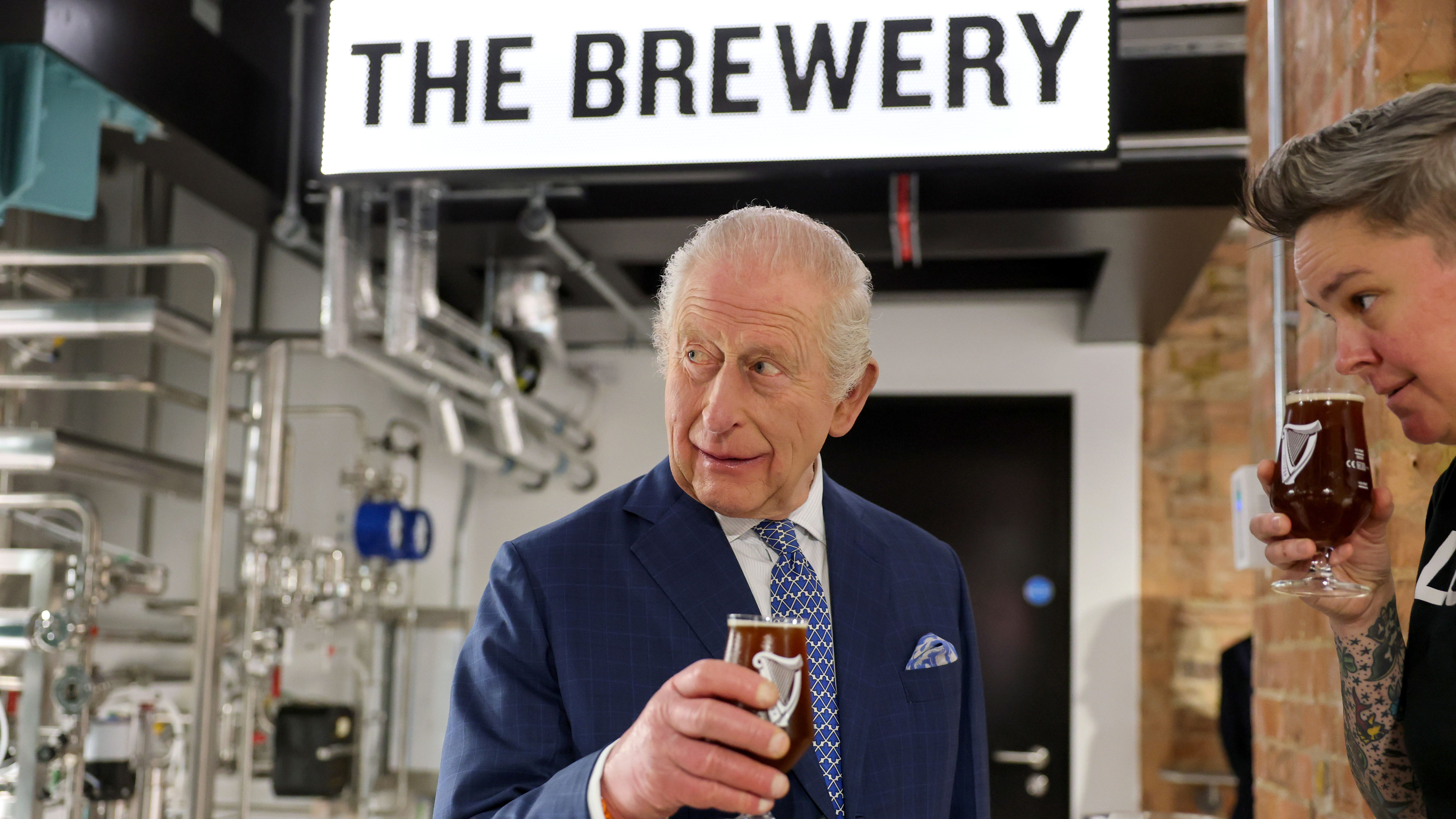 King Charles masters 45-degree Guinness pour - 'He's hired'