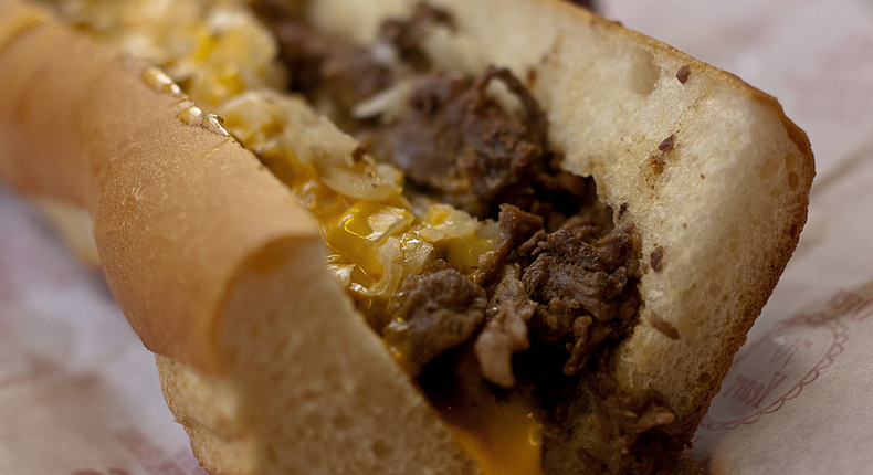 Cheese steak from Pat's King of Steaks in South Philly