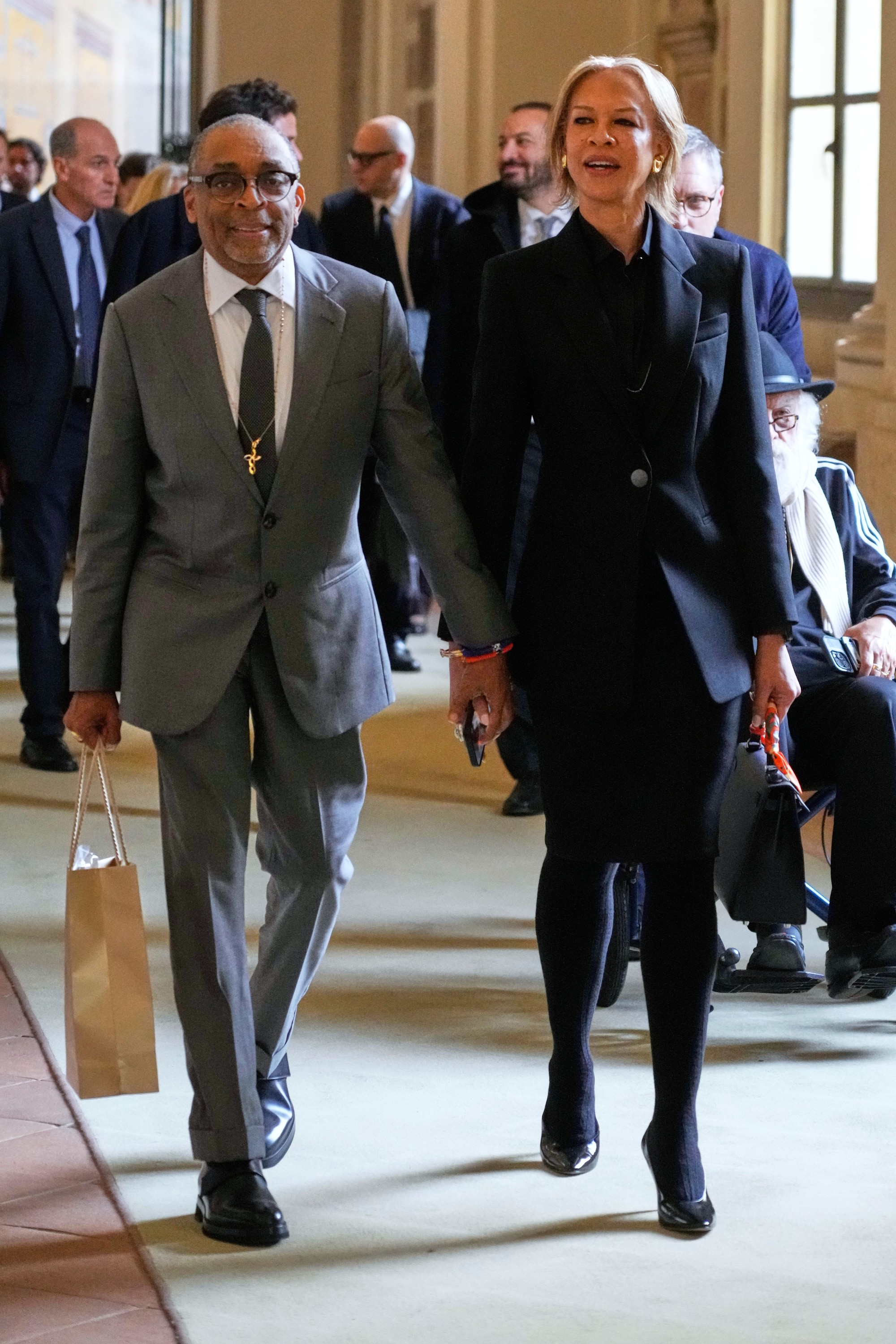 Filmový režisér Spike Lee s manželkou Tonyou Lewis na audiencii u pápeža Leva XIV.